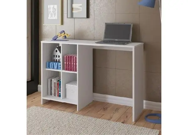 Mesa escrivaninha com nicho na cor branca matrix