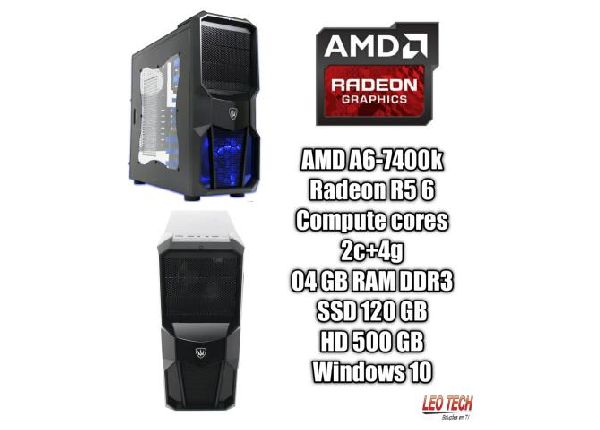 Computador AMD A6 4 GB RAM DDR3 SSD de 120 GB + HD 500 GB