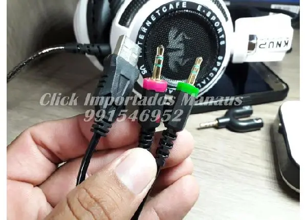 Fones Headset Gamer 7.1 Pc Kp400, P2 Microfone Usb Led. Grátis adaptador