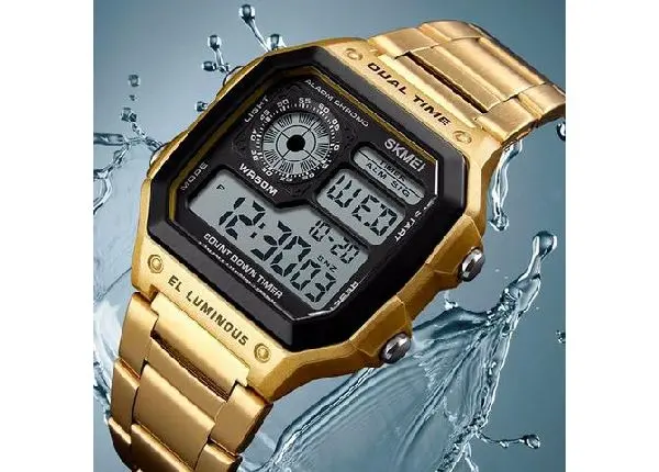Relógio Digital Dourado
