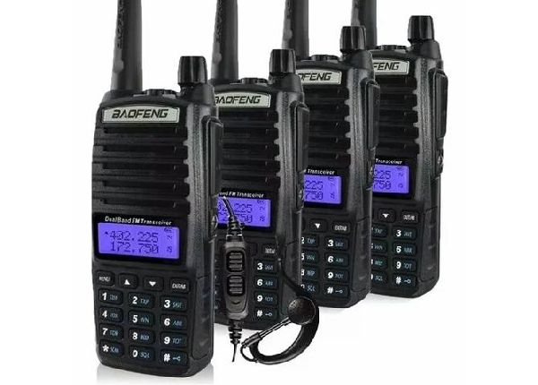 Lote 4 Rádio Comunicador Baofeng Uv-82 Dual Band Rádio Fm