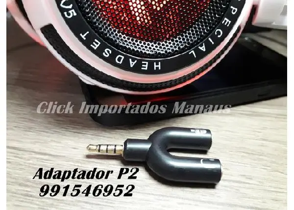 Fones Headset Gamer 7.1 Pc Kp400, P2 Microfone Usb Led. Grátis adaptador