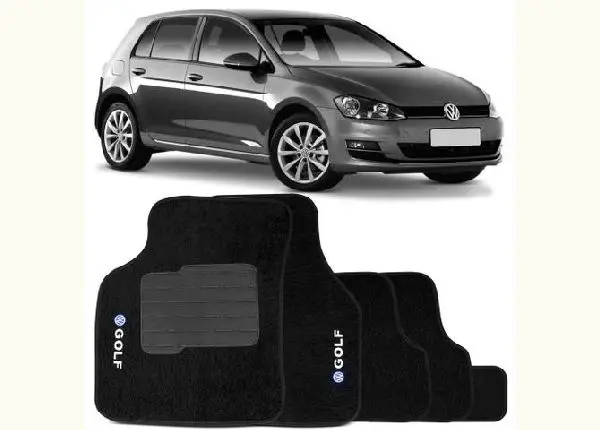 Jogo de Tapete Carpete Novo Golf 2014 a 2018 Preto