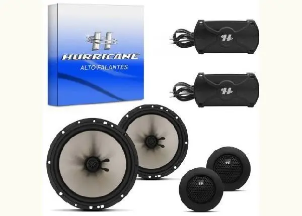 Alto Falante Hurricane Platino 300W RMS 4 Ohms Quadriaxial Kit 2 vias