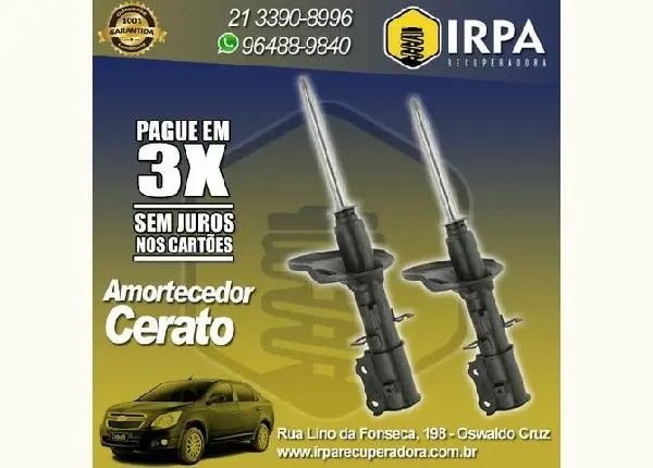 Amortecedor recondicionado Remanufaturado - Par Dianteiro - Cerato