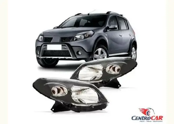Farol Principal Renault Sandero 2007 até 2011 Mascara Negra