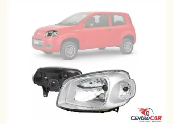 Farol Principal Fiat Uno Way Vivace 2010 até 2014 Cromado