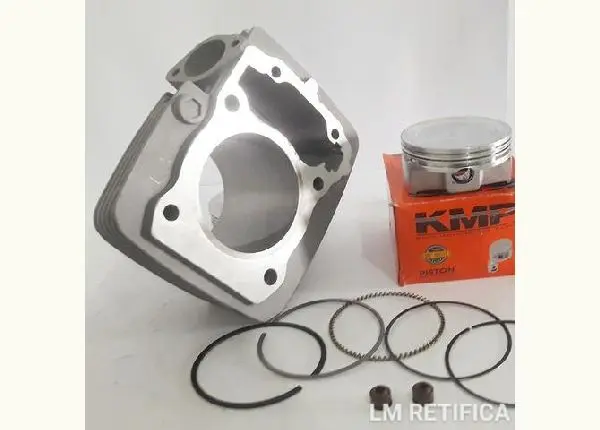 Kit Cilindro Cg 150 220 Forjado Pistão Kmp 70mm + Aneis Rik