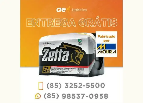 Mega oferta na bateria 60Ah Zetta para gol, siena e outros