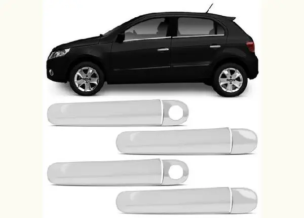 Kit Aplique Maçaneta Cromado Fox 03 a 09 Golf 99 a 07 Gol G5 09 a 12 4 Portas