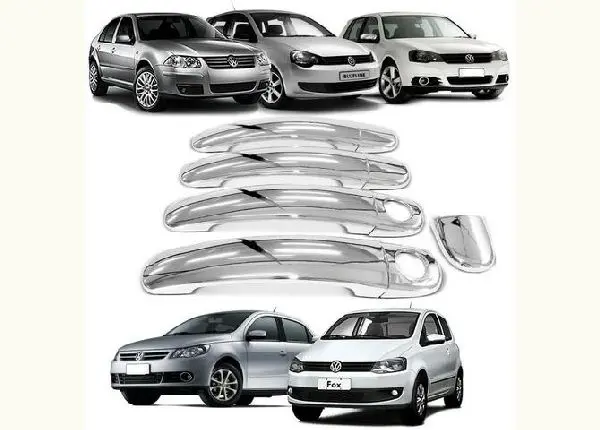 Kit Aplique Maçaneta Cromado Fox 03 a 09 Golf 99 a 07 Gol G5 09 a 12 4 Portas