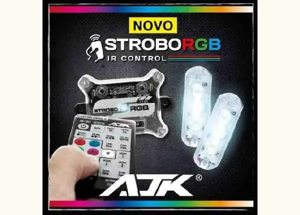 Kit Strobo Ajk Rgb Controle Remoto Ir Led 2 Faróis 7 Cores