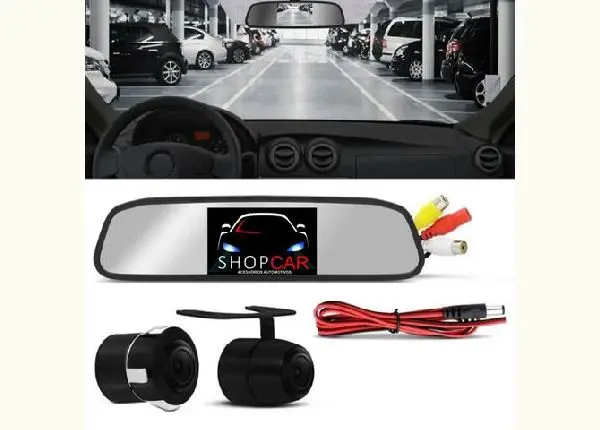 Retrovisor com câmera de ré R$149, 99 Instalado