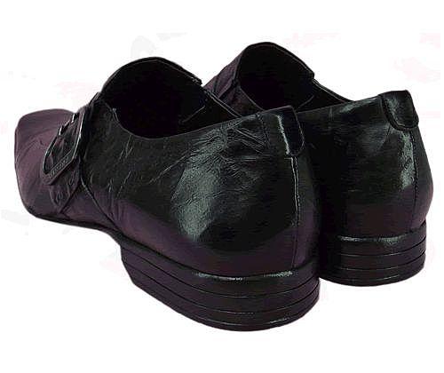 Sapato Social Preto com Fivela Couro Legítimo Hoddi Calçados