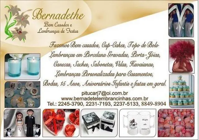 Lembrancinhas em Petropolis, bolos, bem - casados etc