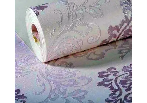 Papel de parede Arabesco Lilas Com Fundo Rosado