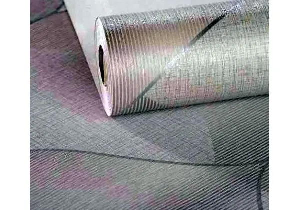 Papel de parede - Fundo Em Linho e Desenho Geométrico Prata