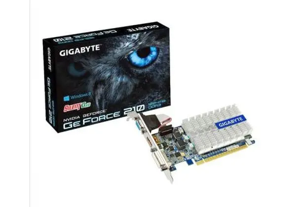 Placa De Vídeo Vga Gigabyte Geforce Gt 210 1024mb 1gb Ddr3