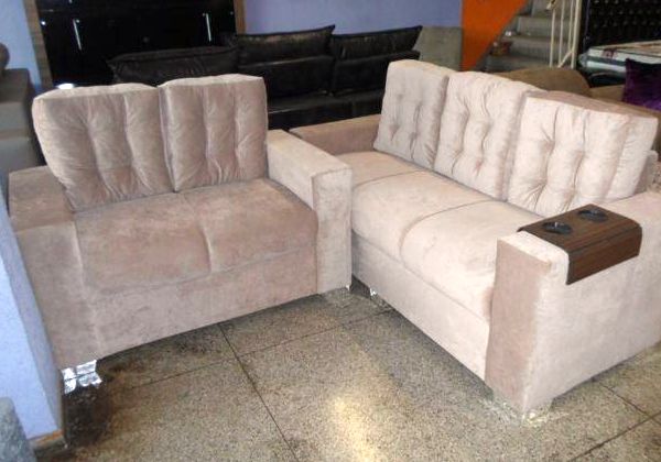 Sofa 3x2 lugares suede amassado novo embalado com garantia
