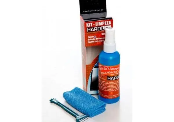 Kit Limpa Tela Hard Line 3 Em 1 Com Flanela E Pincel
