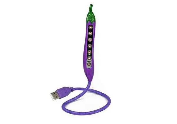 Beringela 07 Led Luminária Notebook Pc Usb Vermelha Beringela 07 Led nova