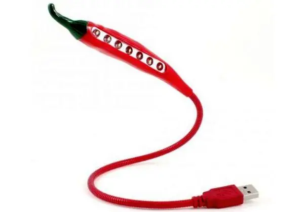 Luminária Notebook Pc Usb Vermelha Pimenta 07 Led