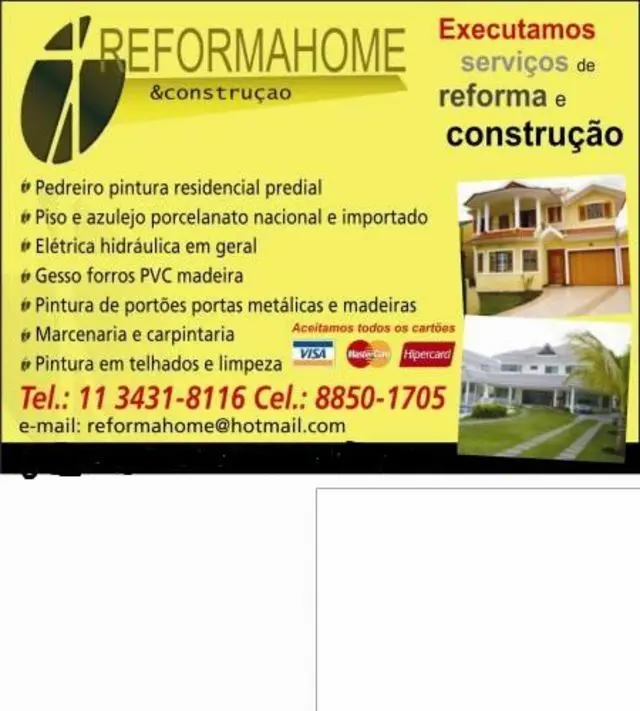 todo tipo de reforma e contruçao