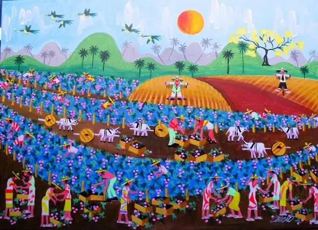 AECIO TEMA COLHEITA DE UVA MEDIDA 50X70 A.S.T