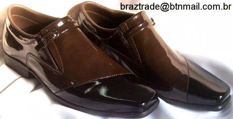 Sapato Bicolor em Couro Verniz Legítimo - Direto da Fabrica