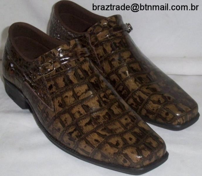 Sapato em Couro Verniz Legítimo Crocodilo Alto Relevo - Direto da Fábrica
