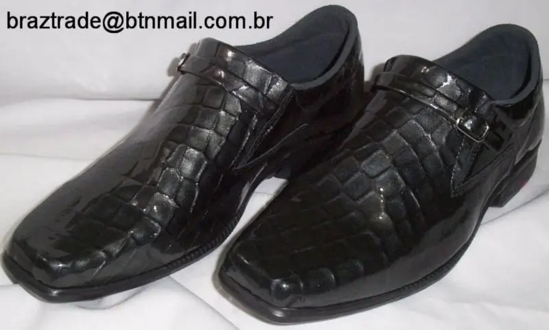 Sapato em Couro Verniz Legítimo Croco Alto Relevo - Direto da Fábrica