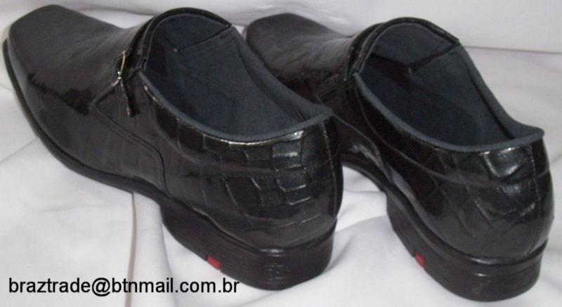 Sapato em Couro Verniz Legítimo Croco Alto Relevo - Direto da Fábrica