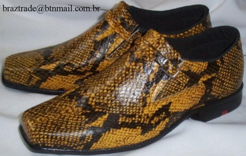 Sapato em Couro Legítimo Cobra Coral Alto Relevo - Direto da Fábrica