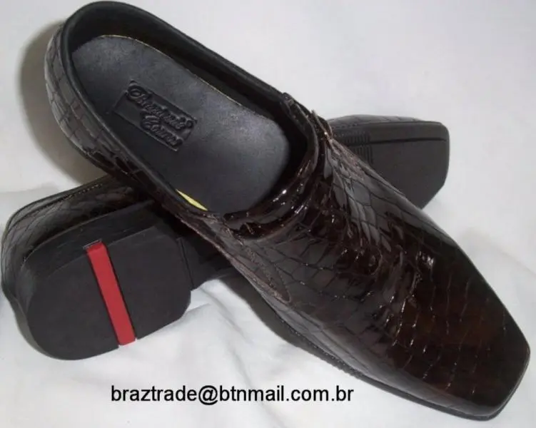 Sapato em Couro Verniz Legítimo Croco Alto Relevo - Direto da Fábrica
