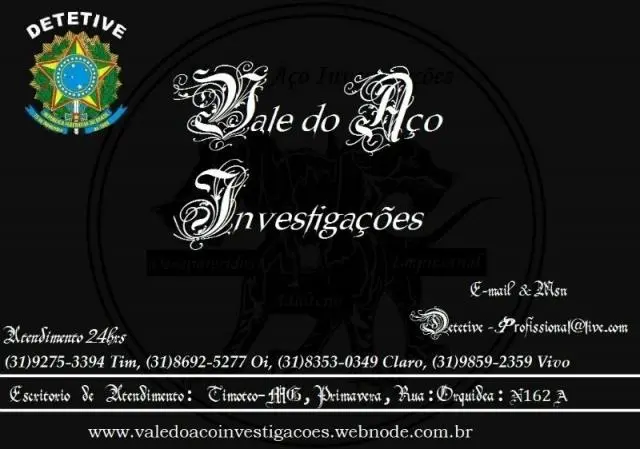 Detetive Particular Ipatinga Detetive Particular Timoteo Detetive Particular Coronel Fabriciano