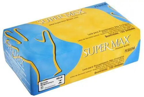 LUVA PARA PROCEDIMENTOS SUPERMAX com 100 unidades