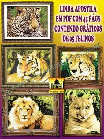 FELINOS PONTO CRUZ GRÁFICOS APOSTILA DE ARTESANATO Taj Mahal Atelie