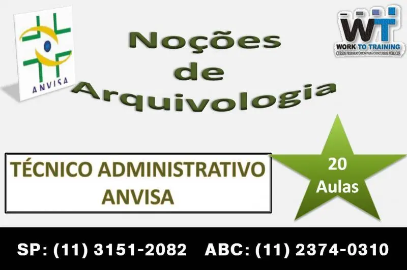 Concurso Anvisa - Técnico Administrativo - Curso de Arquivologia