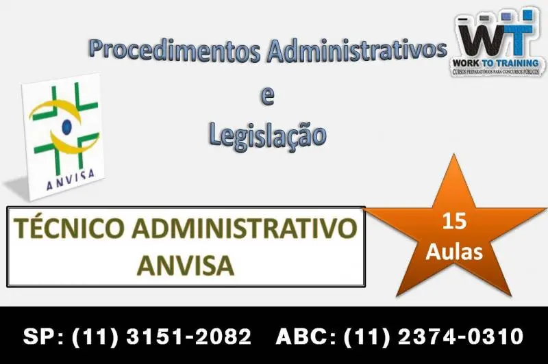 Concurso Anvisa - Técnico Administrativo - Curso de Vigilância Sanitária e Saúde Pública
