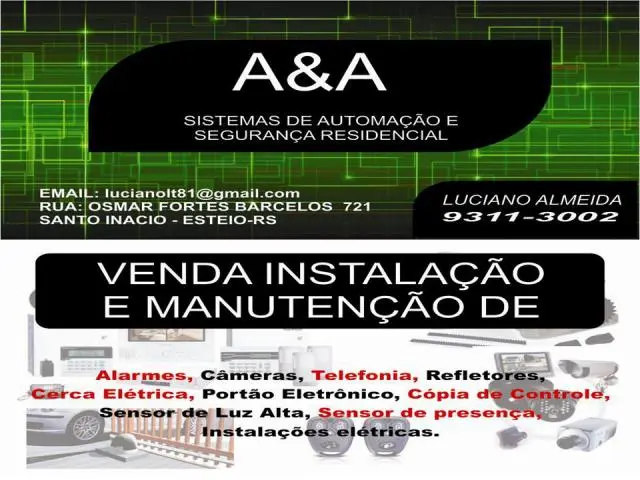 Instalação, Manutenção e Venda sensor de luz alta, sensor de presença, instalações elétricas