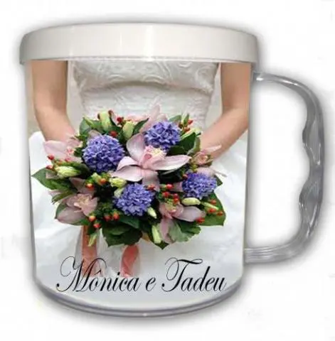 Lembrancinhas de Canecas Acrílicas personalizadas para Casamento 300 ML