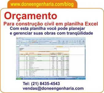 Orçamento de Obras - Cronograma de Obra em Planilha Excel
