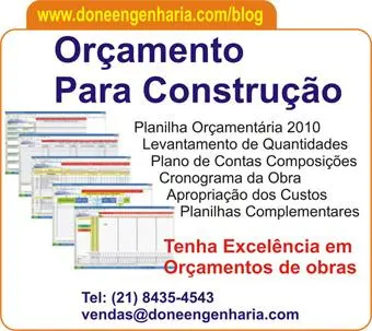 Orçamento de Obras - Cronograma de Obra em Planilha Excel