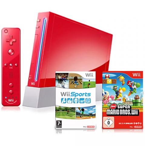 Nintendo Wii - Vermelho Com 2 Jogos + Wii Motion