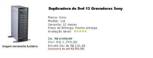 Gravador Dvd Cd Blu-Ray, Duplicador Dvd Cd, Copiador Dvd Cd, Controladora Blu-Ray, Gravadores Pioneer Sony