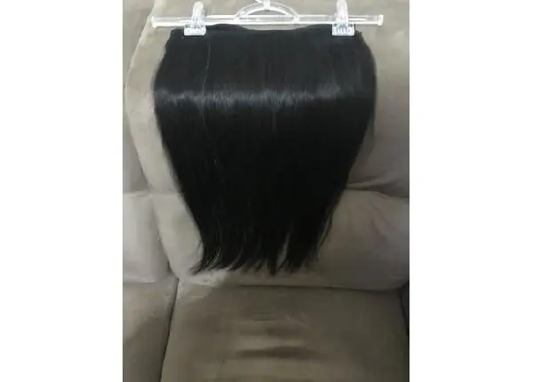 Vendo cabelo humano castanho:48 cm, 123 gramas de cabelo e 1, 09 cm tela, R$ 150, 00