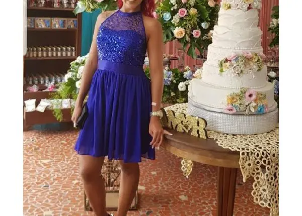 Vestido azul veste P e M