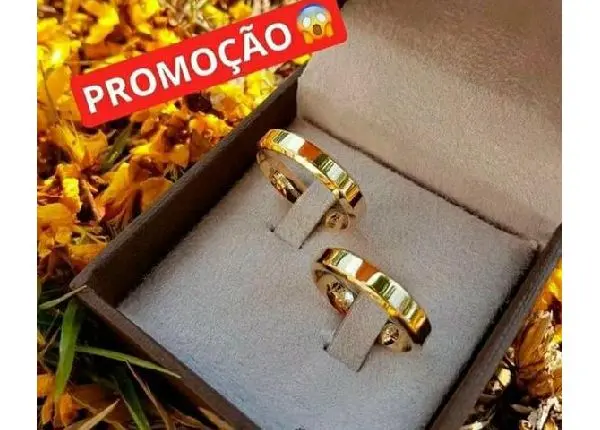 Aliança pra casamento aço banhado
