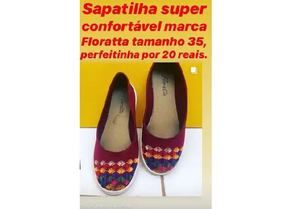 Sapatilha Floratta tamanho 35
