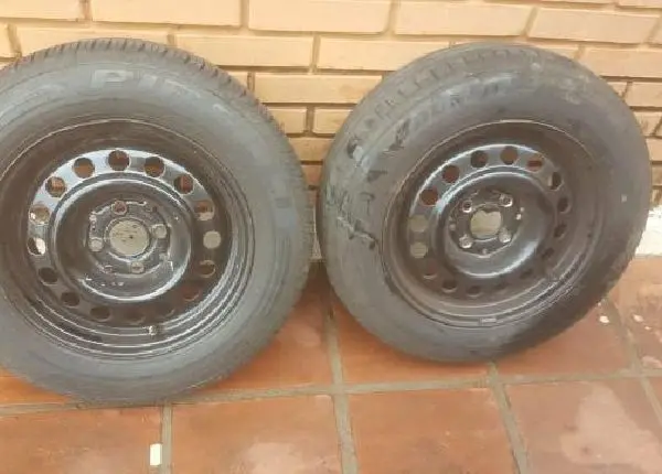Jogo de rodas aro 14 pneus meia vida